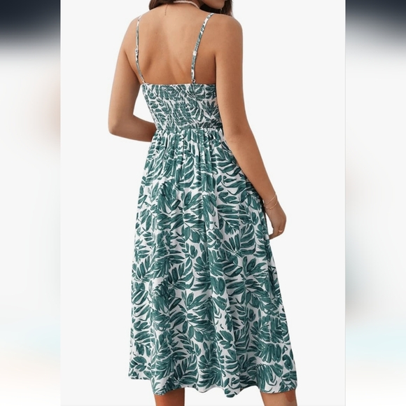 Boho High Waist Tropical Print cut out Summer Twist Front Backless dress - Picture 5 of 9